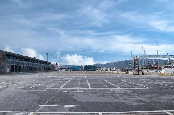 Volos Grécia Janeiro 2021 Estacionamento Volos Está Vazio Devido Medidas — Fotografia de Stock