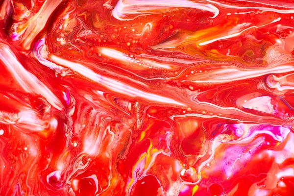 Een Close Van Rode Witte Abstracte Olie Geschilderde Golven Perfect — Stockfoto