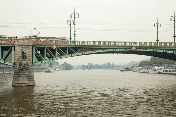 Красивый Вид Мост Через Реку Влтава Праге Чехия — стоковое фото