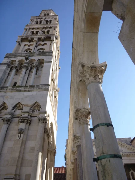 Bell Tower Cathedral Saint Domnius Split Horvátország — Stock Fotó