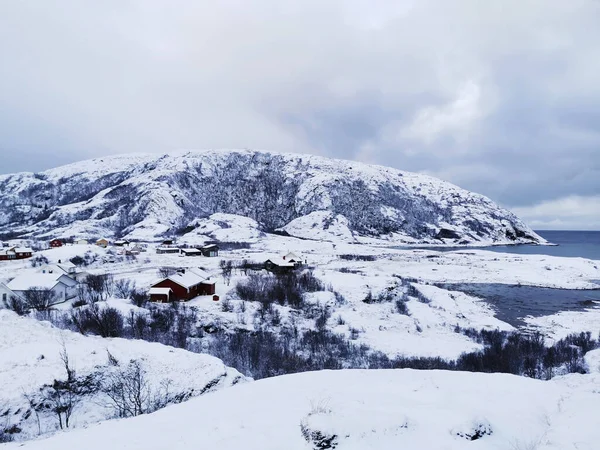 Een Prachtige Foto Van Winter Het Noordpoolgebied Sommaroy Tromso Noorwegen — Stockfoto