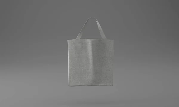 Ein Rendering Einer Tasche Aus Grauem Stoff Auf Grauem Hintergrund — Stockfoto