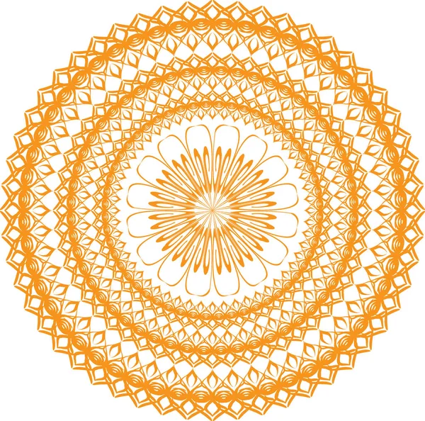 Uma Mandala Tons Laranja Isolado Fundo Branco — Fotografia de Stock