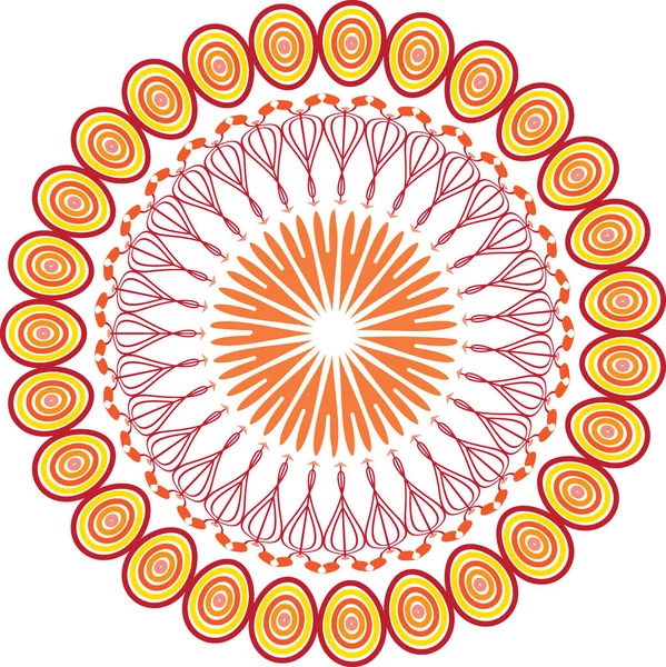Ein Buntes Mandala Isoliert Auf Weißem Hintergrund — Stockfoto
