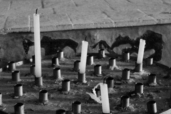 Arequipa Perú Julio 2014 Velas Apagadas Una Iglesia — Foto de Stock