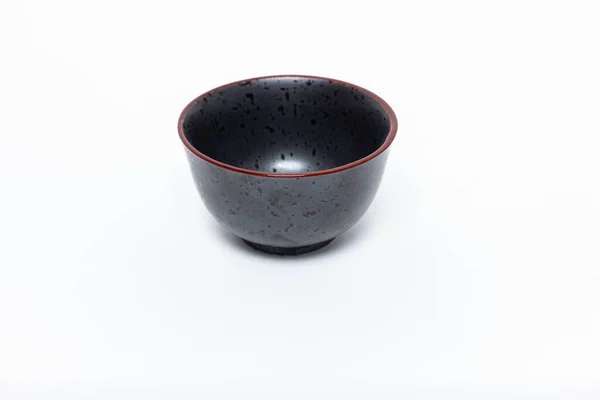 Empty Black Bowl White Backgrou — Stock Photo, Image