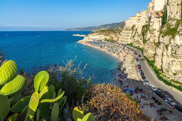 Playa Tropea Desde Santuario Santa Maria Dell Isola Calabria Italia — Foto de Stock