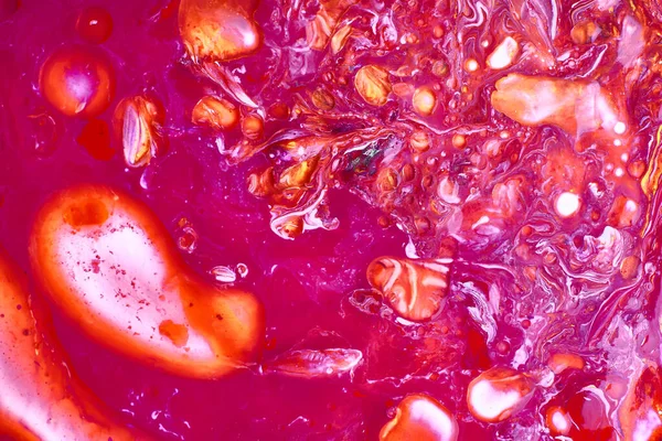 Een Close Van Roze Rode Abstracte Olie Geschilderde Golven Perfect — Stockfoto