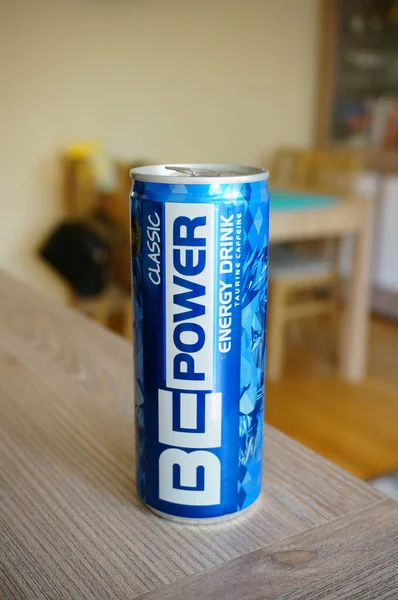 Poznan Poland Jul 2017 Power Energy Drink Opened Can Standing — Stock Photo, Image