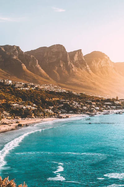 Cape Town South Africa Dec 2020 Golden Hour Looking Tclifton — Stock Photo, Image