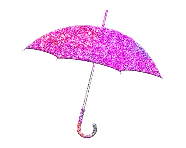 Rendering Illustration Umbrella Composed Out Colorful Glitter White Background — Stock Photo, Image