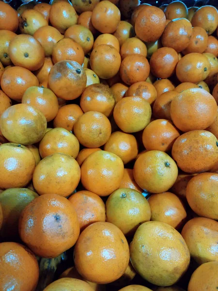 Cuadro Completo Naranjas Jugosas Dulces Maduras Frescas Para Venta Mercado — Foto de Stock