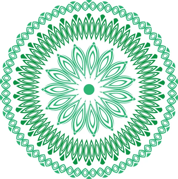 Zielona Mandala Odizolowana Białym Tle — Zdjęcie stockowe