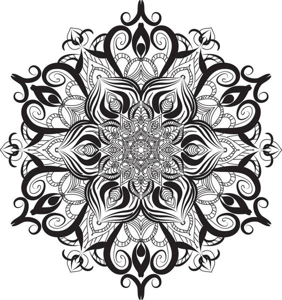 Beyaz Arkaplanda Mandala Sanatının Bir Çizimi — Stok fotoğraf