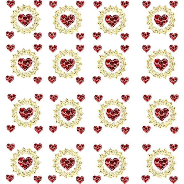 Una Ilustración Patrón Formas Coloridas Del Corazón Aisladas Sobre Fondo — Foto de Stock