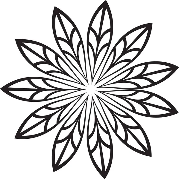 Black Mandala Isolated White Background — Stock Photo, Image