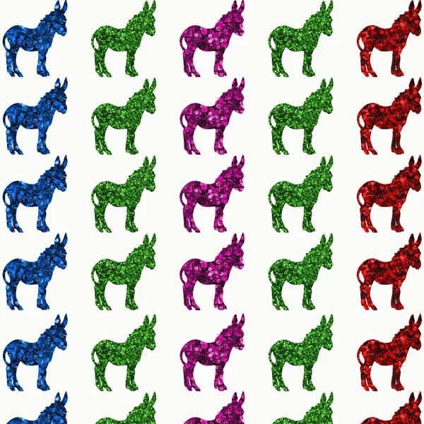 Illustration Eines Eselsmusters Mit Farbenfrohen Hintergründen — Stockfoto