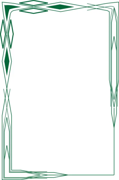 余白のある緑の模様の枠の縦図 — ストック写真