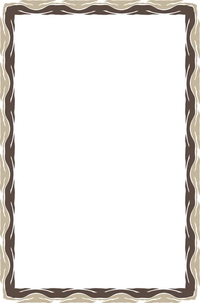 Vertical Illustration Brown Patterned Frame Blank Space — Stock Photo, Image