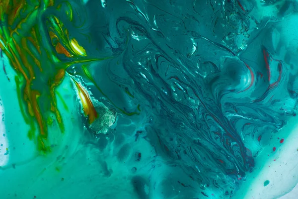 Крупный План Синих Зеленых Абстрактных Волн Маслом Идеально Подходит Обоев — стоковое фото