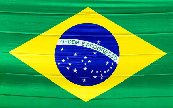 巴西国旗的特写镜头 完美的背景 — 图库照片