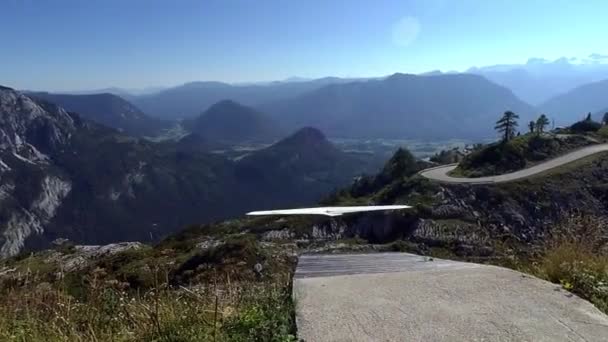 Drachenflieger Loserhütte 2020 Salzburger Land Altaussee Österreich 2020 Drachenfliegen — Stockvideo
