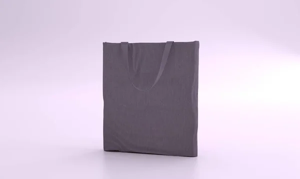 Rendering Gray Tote Bag Isolated Pink Background — Stock Photo, Image