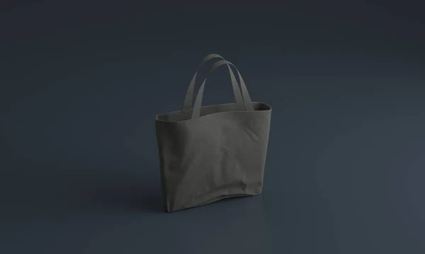 Rendering Fabric Bag Empty Dark Gray Background — Stock Photo, Image