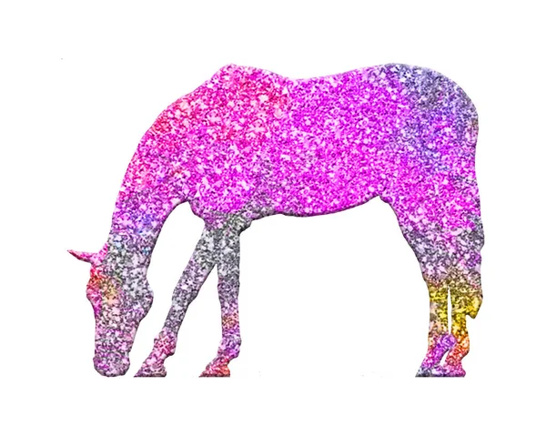 Uma Ilustração Simples Uma Silhueta Cavalo Com Design Colorido Isolado — Fotografia de Stock