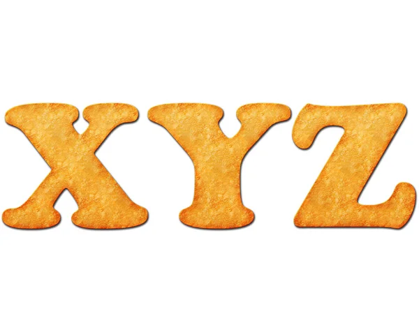 Een Geïsoleerde Illustratie Van Letters Xyz Bestaande Uit Een Bruine — Stockfoto