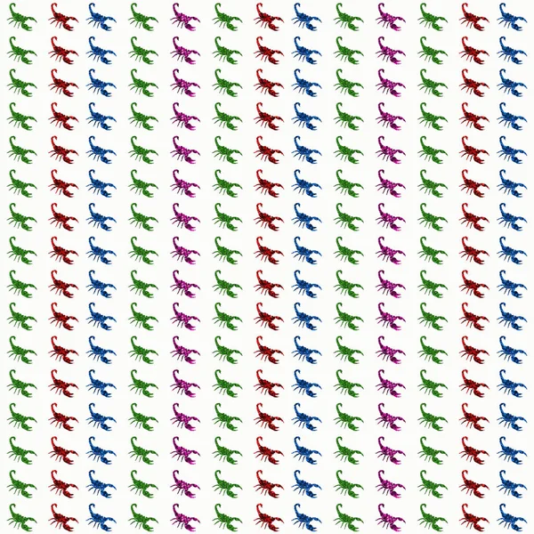 Een Illustratie Van Kleurrijke Schorpioenpatronen Een Witte Achtergrond — Stockfoto