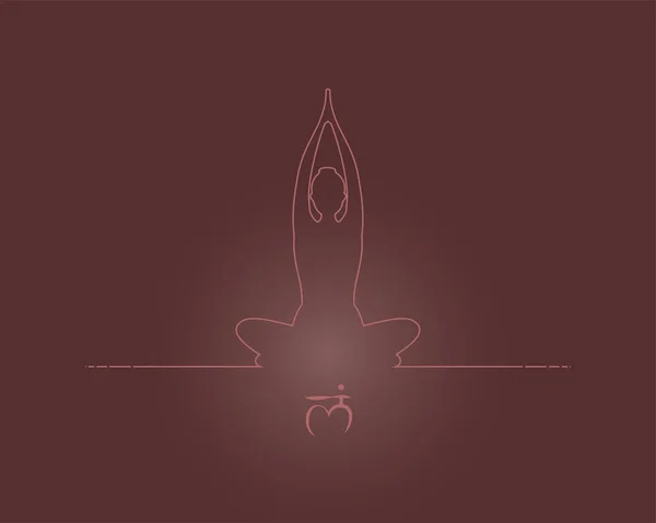 Illustration Kvindelige Yoga Logo Design Bordeaux Backgroun - Stock-foto