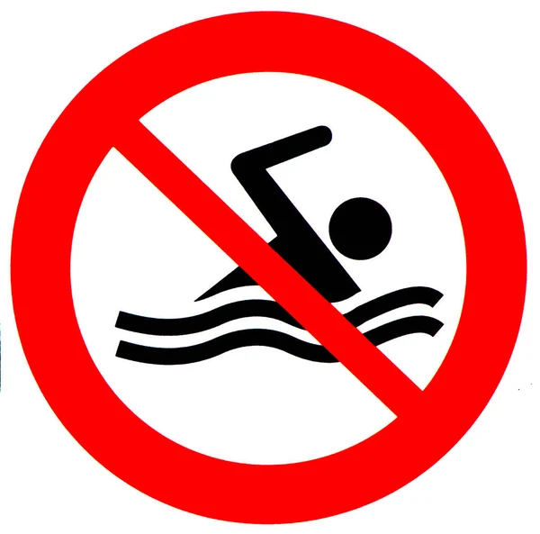 Una Ilustración Indicador Natación Prohibido — Foto de Stock