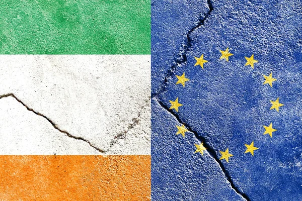 Rendering Della Bandiera Dell Irlanda Dell Una Superficie Crepa Conflitto — Foto Stock