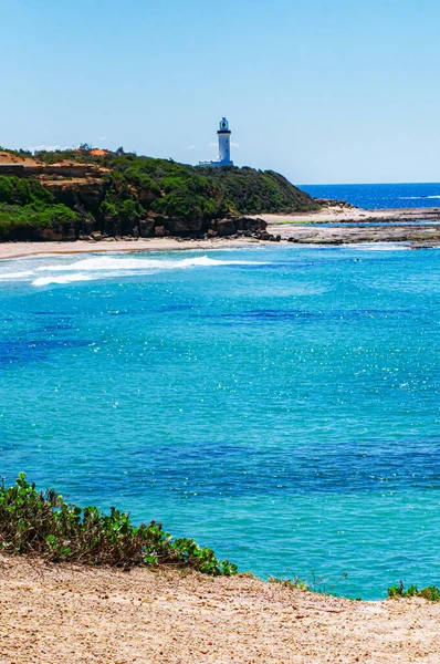 Ein Malerischer Blick Auf Einen Norah Head Leuchtturm Der Zentralküste — Stockfoto