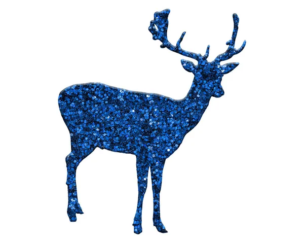 Uma Ilustração Simples Uma Silhueta Veados Com Design Azul Isolado — Fotografia de Stock