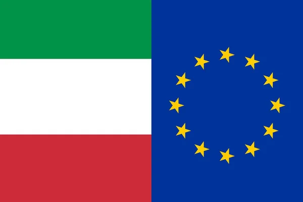 Απεικόνιση Της Σημαίας Της Ιταλίας Και Της Μία Δίπλα Στην — Φωτογραφία Αρχείου