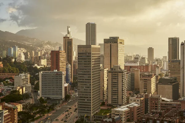 Horizonte Ciudad Bogotá Columbia Atardecer — Foto de Stock