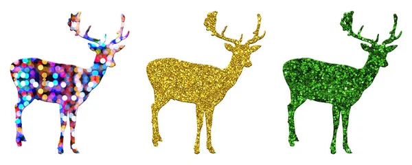 白を基調とした色彩豊かな色彩で構成された鹿3頭の図 — ストック写真