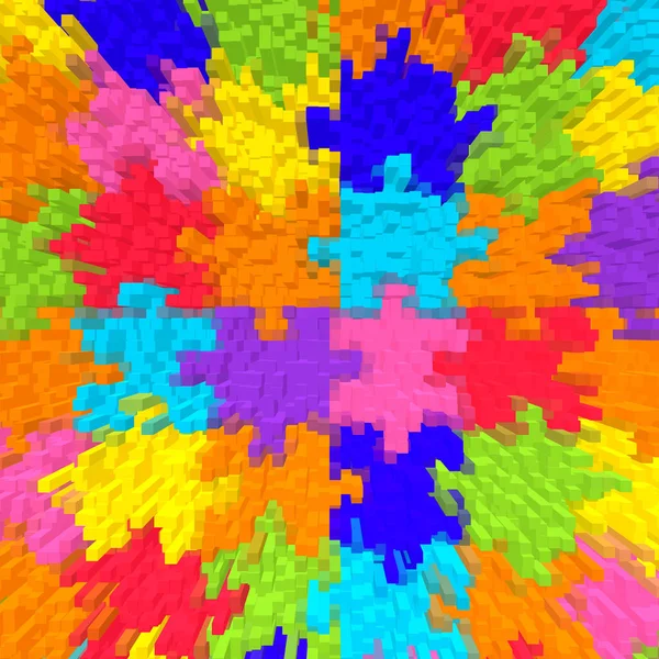 Рендеринг Красочных Пикселей Головоломки — стоковое фото
