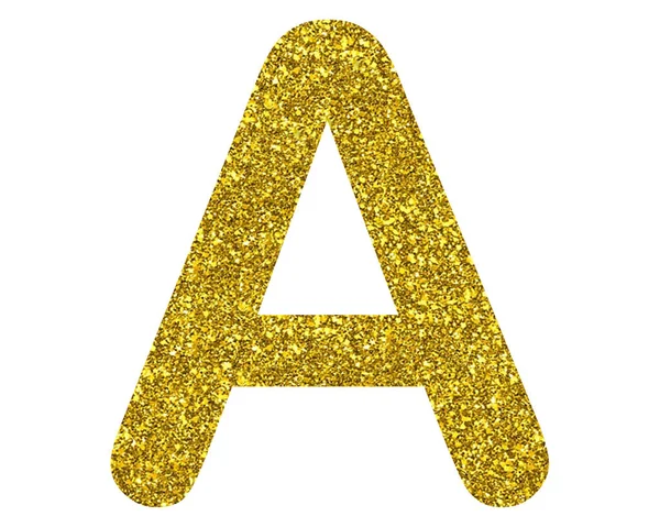 Een Geïsoleerde Letter Bestaande Uit Gele Glitter Witte Achtergrond — Stockfoto