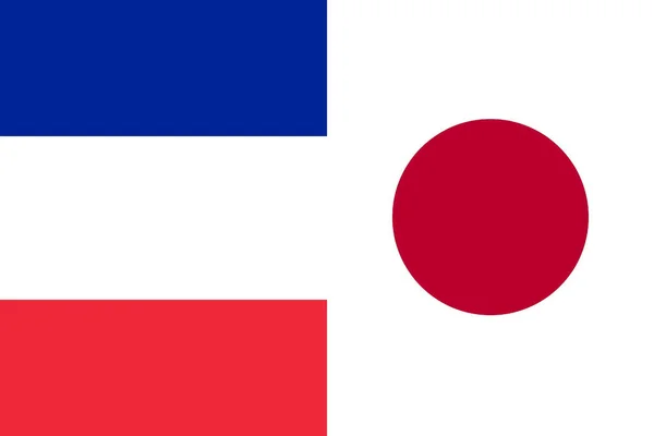 Иллюстрация Флагов Франции Японии Рядом Друг Другом — стоковое фото