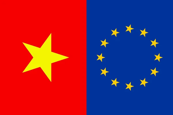 Μια Απεικόνιση Των Σημαιών Του Βιετνάμ Και Της Ένα Δίπλα — Φωτογραφία Αρχείου