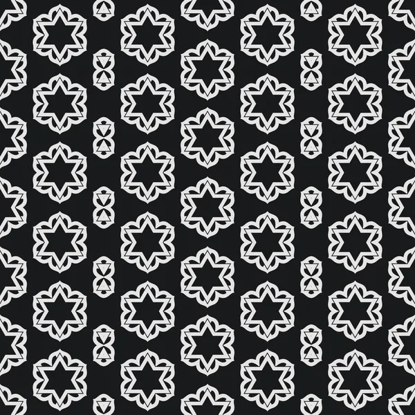 Patrón Sin Costuras Patrones Geométricos Blanco Negro Sobre Fondo Negro — Foto de Stock
