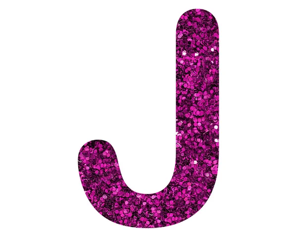 Illustration Letter Filled Pink Shiny Glitter Isolated White Background - Stock-foto