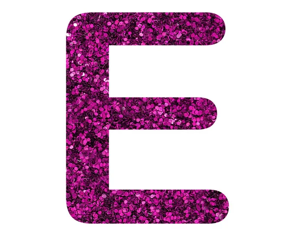 Illustration Letter Filled Pink Shiny Glitter Isolated White Background — Stock Fotó