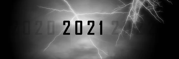 Εικονογράφηση Του 2021 Σκούρο Φόντο — Φωτογραφία Αρχείου