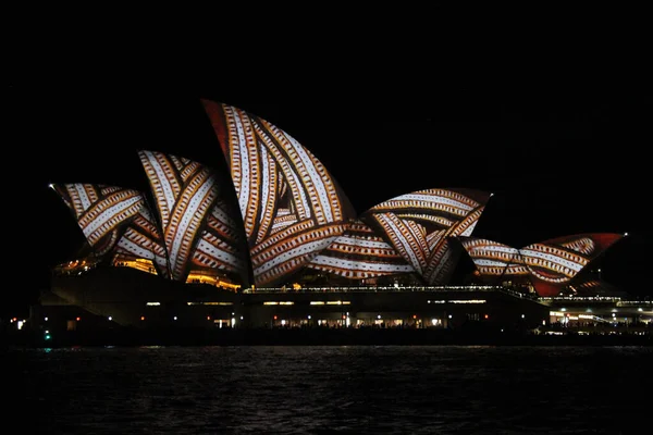 Sydney Australia Junio 2016 Sydney Opera House Noche Con Proyección — Foto de Stock