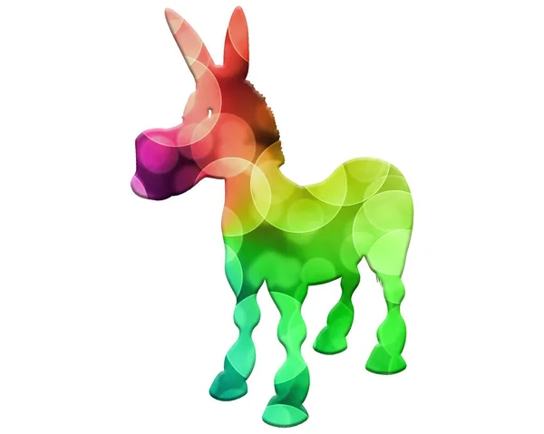 Illustration Donkey Filled Shiny Bokeh Lights Isolated White Background — Stock Photo, Image