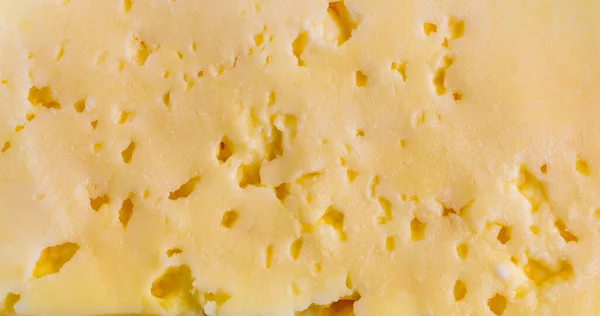 Closeup Some Cheese Slices Small Holes — Stock Photo, Image